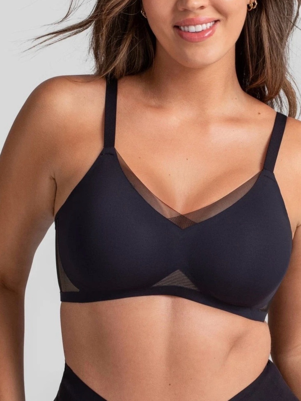 Honeylove CrossOver 36B/36C Medium M Black Wireless Bra